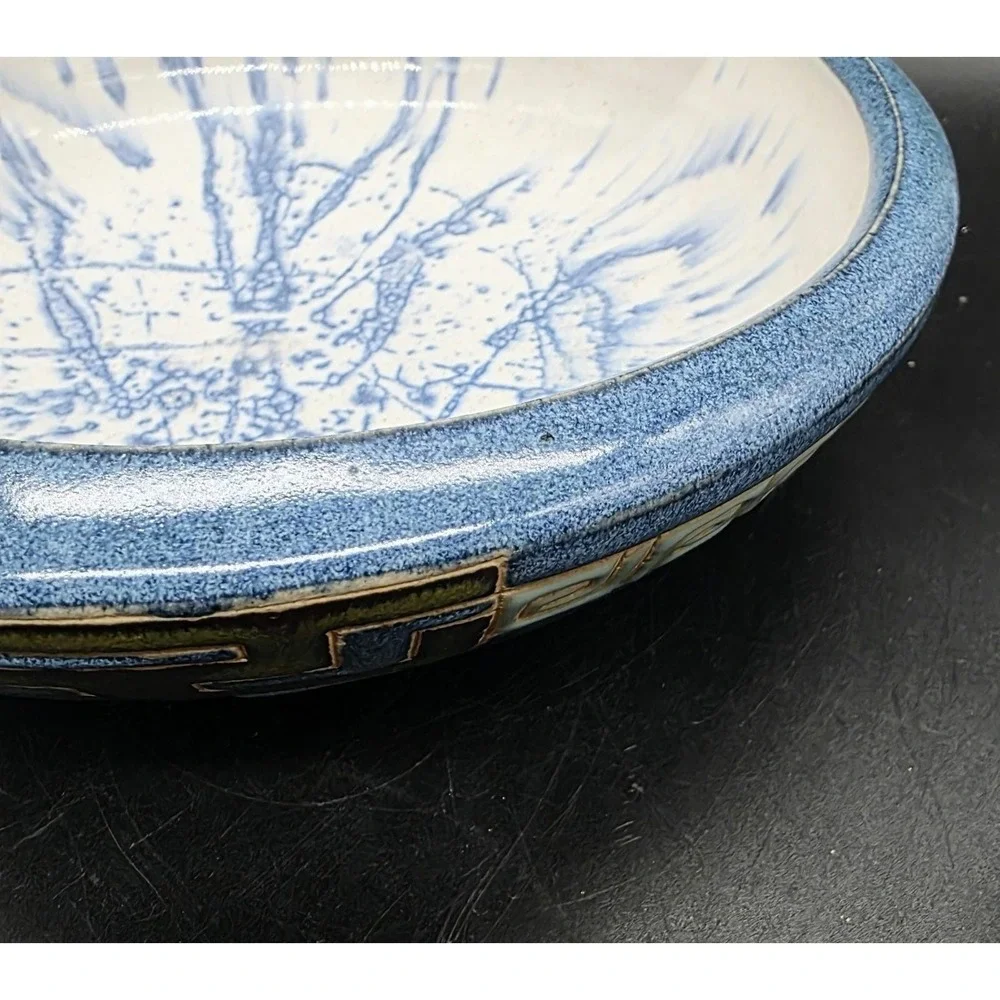 Vintage Art Pottery Geometric Splatter Decorative Bowl 8